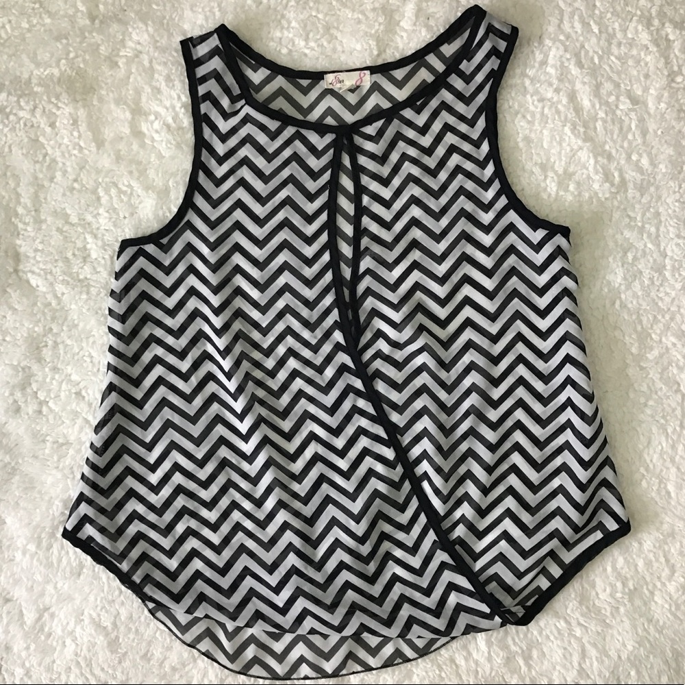 Open Front Chevron Top